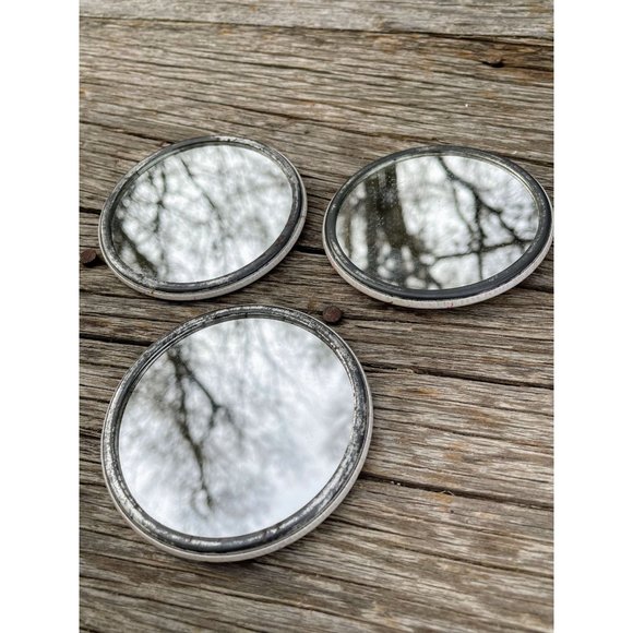 Vintage lot 3 Pocket Mirrors Victorian Lady Big Hat Red Dress - Picture 2 of 8